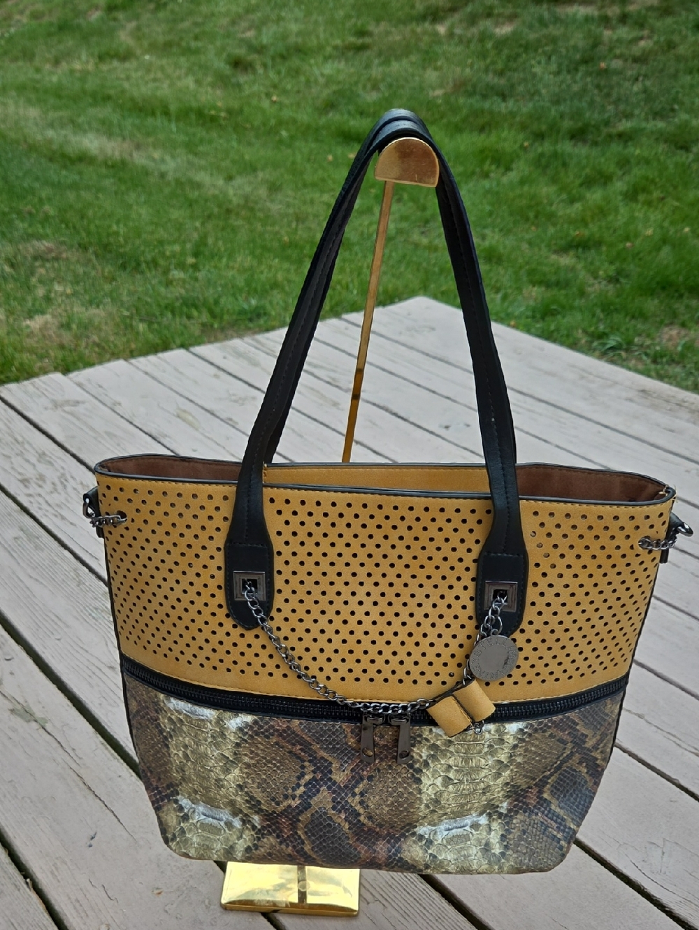 Stella McCartney Perforated Python Vegan Leather Tote. $1,200 Retail. EUC.